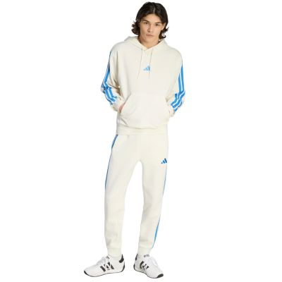 6. Bluza męska adidas Essentials 3-Stripes French Terry Hoodie kremowa KD4901