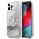 Etui Guess 4G Big Liquid Glitter na iPhone 12 Pro Max - srebrne