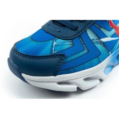 6. Leomil buty sportowe dziecięce sneakersy Spiderman lekkie na rzep LED niebieskie