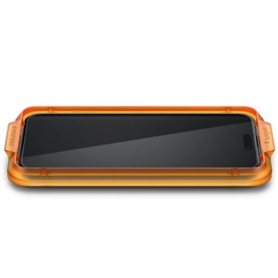 3. Szkło hartowane Spigen ALM Glass FC na iPhone 15 Pro - czarne 2 szt.