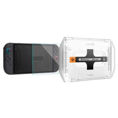 4. Szkło hartowane Spigen Glas.Tr ”EZ FIT” 2-pack na Nintendo Switch 2 - przezroczyste