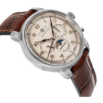 3. Zegarek Męski ZEPPELIN LZ121 Mediterranee Moonphase 9636-5 + BOX