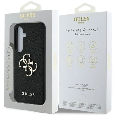 8. Etui Guess Grained Big 4G Logo Small Classic Logo do Samsung Galaxy S25 czarny