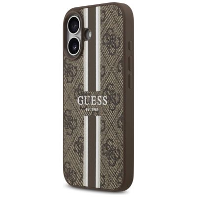 2. Etui Guess 4G Printed Stripes MagSafe na iPhone 17 - brązowe