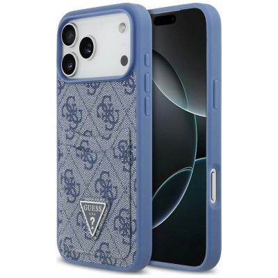 Etui Guess 4G nauble Card Triange na iPhone 18 Pro Max / 17 Pro Max - niebieskie