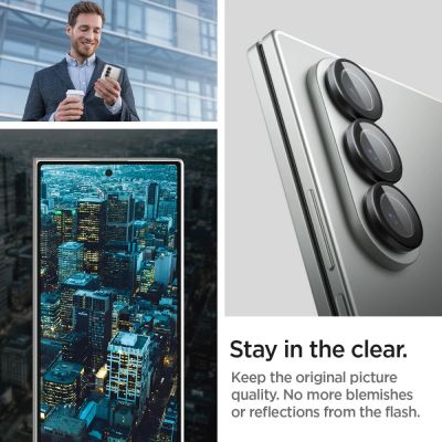 8. Osłona aparatu Spigen Optik Pro HD Glas.TR EZ Fit 2-pack na Samsung Galaxy Z Fold 7 - czarna