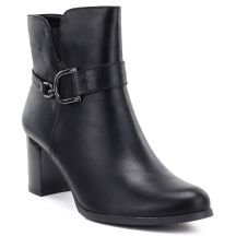 Botki damskie ocieplane na słupku czarne M.Daszyński SA125-32