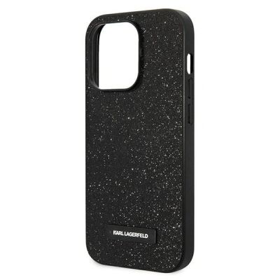 6. Etui Karl Lagerfeld Glitter Plaque Logo na iPhone 14 Pro Max - czarne