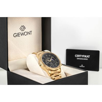 7. Zegarek Męski Giewont Chronograph Sapphire Złoto Czarny GW9460-B4