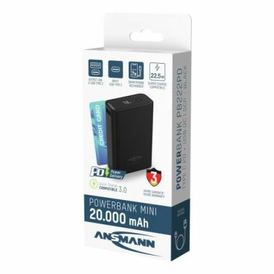 12. Ansmann PB222PD Litowo-polimerowy (LiPo) 20000 mAh Czarny
