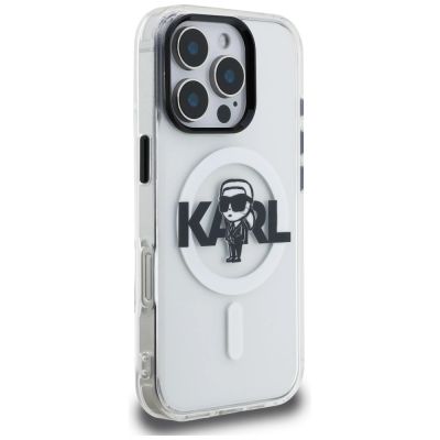 4. Etui Karl Lagerfeld IML Karl Sketch Logo MagSafe na iPhone 16 Pro - przezroczyste