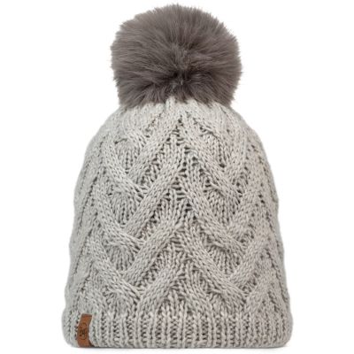 Buff Knitted Fleece Caryn Beanie 13674301410 Szare One size