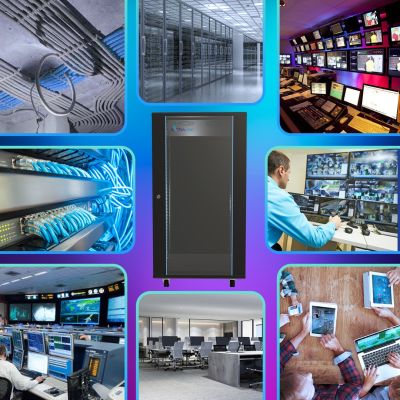 14. Extralink Szafa rack 27U 800x800 Czarna stojąca