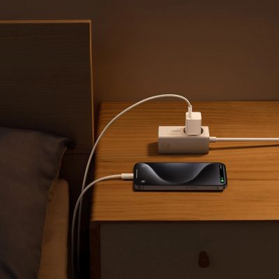12. Ładowarka sieciowa Baseus GaN5 USB-C 30W z kablem Baseus Dynamic 3 USB-C 100W 1m - biała