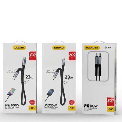 5. Kabel Dudao L10C USB-C - USB-C PD 100W 5A 0,23m - czarny