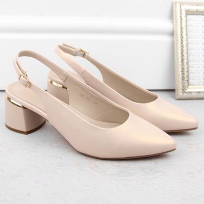 6. Sandały eleganckie pełne Sergio Leone W SK439A beżowe perłowe