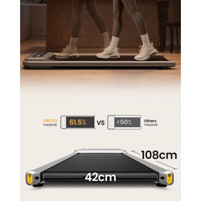 17. Bieżnia Urevo U1 Smart Walkingpad + Biurko regulowane elektrycznie TUCKANO czarny/orzech