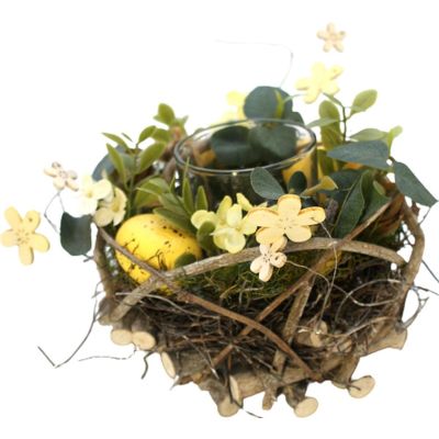 6. ŚWIECZNIK DEKORACYJNY ŻÓŁTY 16CM NA TEA LIGHT