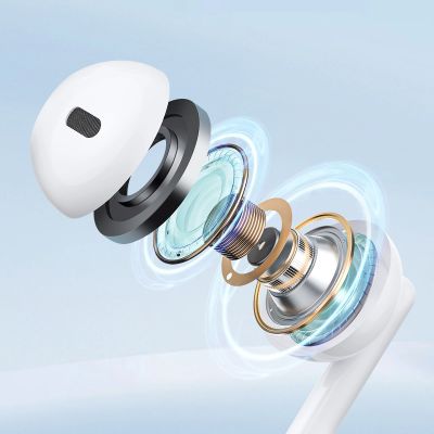 10. Douszne słuchawki przewodowe mini jack z pilotem sterowania Joyroom JR-EW01 - białe