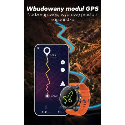 16. Smartwatch Męski GRAVITY GPS GT24-1 Czarny Pasek Silikonowy + Granatowy Pasek Silikonowy