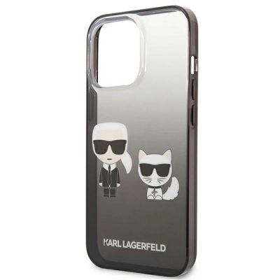 6. Etui Karl Lagerfeld Gradient Ikonik Karl&Choupette na iPhone 13 Pro / iPhone 13 - czarne