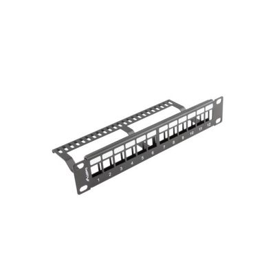 8. LANBERG PATCH PANEL PUSTY 12 PORT 1U 10" Z ORGANIZEREM DO MODUŁÓW KEYSTONE CZARNY PPKS-9112-B