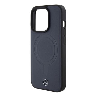 6. Etui Mercedes Smooth Leather MagSafe na iPhone 15 Pro - granatowe