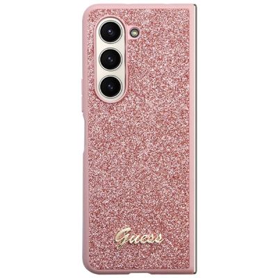 2. Etui Guess Glitter Script na Samsung Galaxy Z Fold 5 - różowe