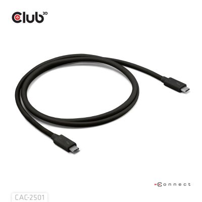 8. CLUB3D CAC-2501 kabel Thunderbolt 1 m 120 Gbit/s Czarny