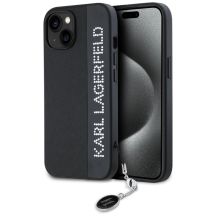 Etui Karl Lagerfeld Saffiano Rhinestones & Charm na iPhone 15 / 14 / 13 - czarne