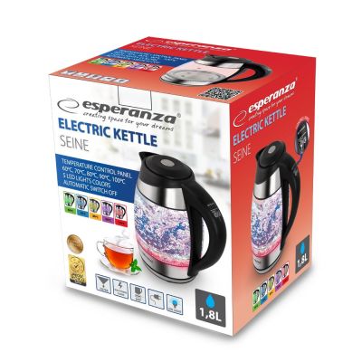 23. Czajnik elektryczny Esperanza SEINE EKK026 (2200W 1.7l; kolor czarny)