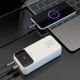 6. Powerbank Dudao K15Max 30000mAh PD 22.5W z kablami USB-C i Lightning - biały