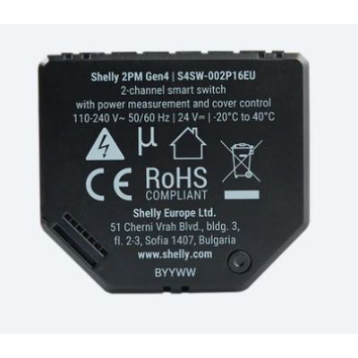 3. Dwukanałowy sterownik z pomiarem energii WiFi Shelly 2PM Gen4
