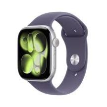 Apple Watch Series 11 GPS 46mm Silver Aluminium Case with Purple Fog Sport Band - M/L