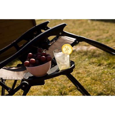 22. LEŻAK OGRODOWY SKŁADANY WIELOFUNKCYJNY Z DASZKIEM 173X52/65X110CM BRĄZOWY