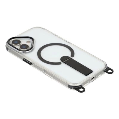 5. Etui na iPhone 17 z podstawką krótkim paskiem 30 cm i długim paskiem 120 cm kompatybilne z MagSafe - czarne