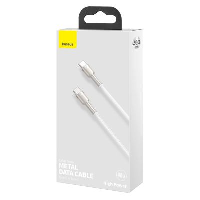 7. Kabel Baseus Cafule Series Metal Data USB-C / USB-C PD QC SCP 100W 5A 1 m - biały