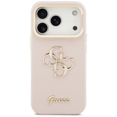 3. Etui Guess Grained Big 4G & Stand Camera na iPhone 17 Pro - różowe
