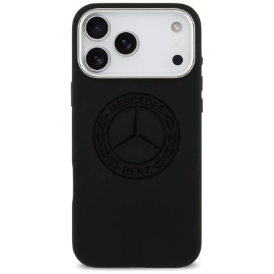 3. Etui Mercedes Silicone Vintage Logo MagSafe na iPhone 17 Pro Max - czarne