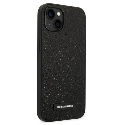 4. Etui Karl Lagerfeld Glitter Plaque Logo na iPhone 14 Plus - czarne