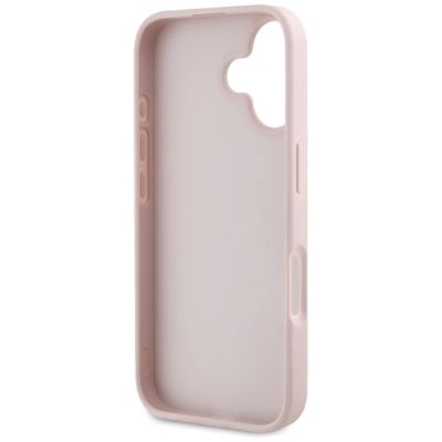 7. Etui Guess Grained Big 4G Logo Small Classic Logo na iPhone 16 - różowe