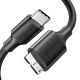 2. Ugreen kabel przewod USB Typ C - micro USB Typ B SuperSpeed 3.0 1m czarny (US312 20103)