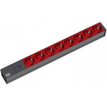 Listwa zasilająca Bachmann 48.30cm (19") ALU, 8-drożna, do UPS z IEC IEC IEC320 C14 (do systemów UPS), zasilający 2 m, 1U,, 8 czerwonych gniazd z uziemieniem, bez wyłącznika, z bezpiecznikiem drobnym 10 A (333.538)