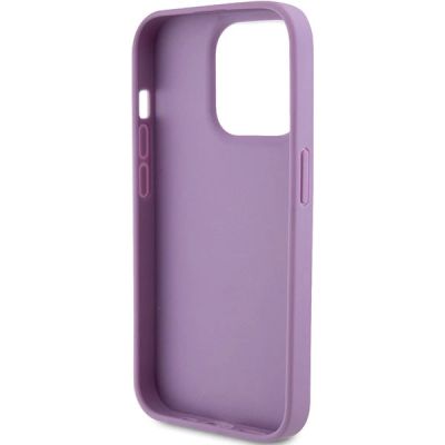 7. Etui Guess Leather 4G Stamped na iPhone 15 Pro Max - fioletowe
