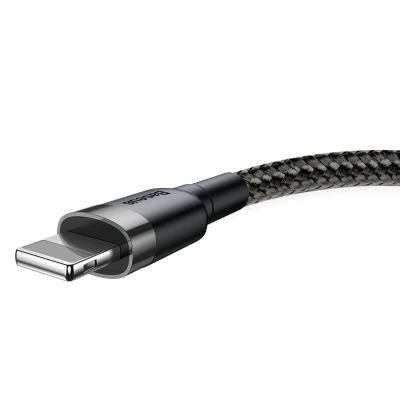 3. Kabel Baseus Cafule USB-A / Lightning 2.4A QC 3.0 0.5 m - czarno-szary