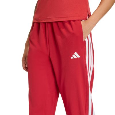 4. Spodnie damskie adidas Train Essentials 3-Stripes Woven czerwone KF8554