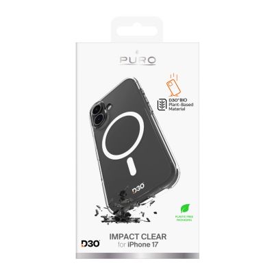 2. Etui Puro Impact Clear D3O TPU+PC kompatybilne z MagSafe na iPhone 17 - przezroczyste