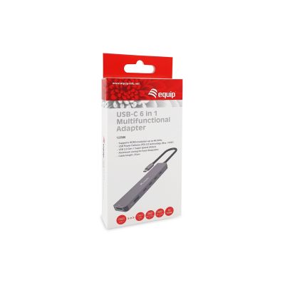 6. Equip 133500 stacja dokująca Przewodowa USB 3.2 Gen 1 (3.1 Gen 1) Type-C Szary