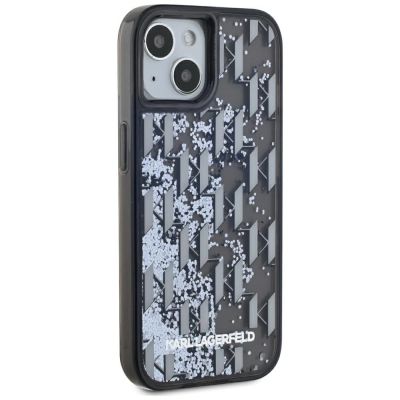 4. Etui Karl Lagerfeld Liquide Glitter Monogram Gradient na iPhone 15 - czarne