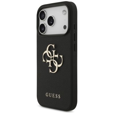 2. Etui Guess Grained Big 4G & Classic Logo na iPhone 17 Pro - czarne